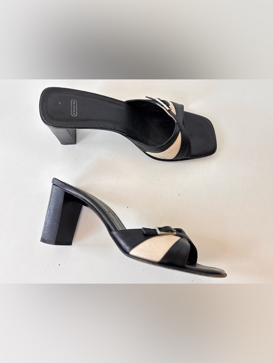 Coach Shoes - vintage 90s y2k coach slip on buckle slip on mule heel sandals shoes size 7
